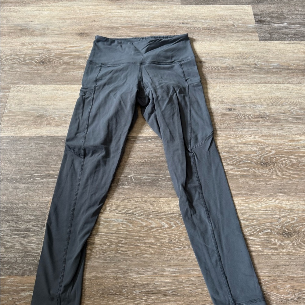 Gray High-Waisted Leggings